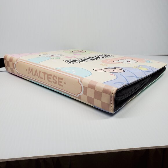 Moon Lab Studios TCG Zipper Binder Maltese Puppy Faces 20 Sleeves 9 Slots - Picture 3 of 7